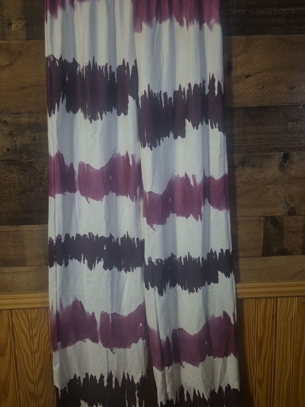 Striped Wide-Leg Pants in Purple & White